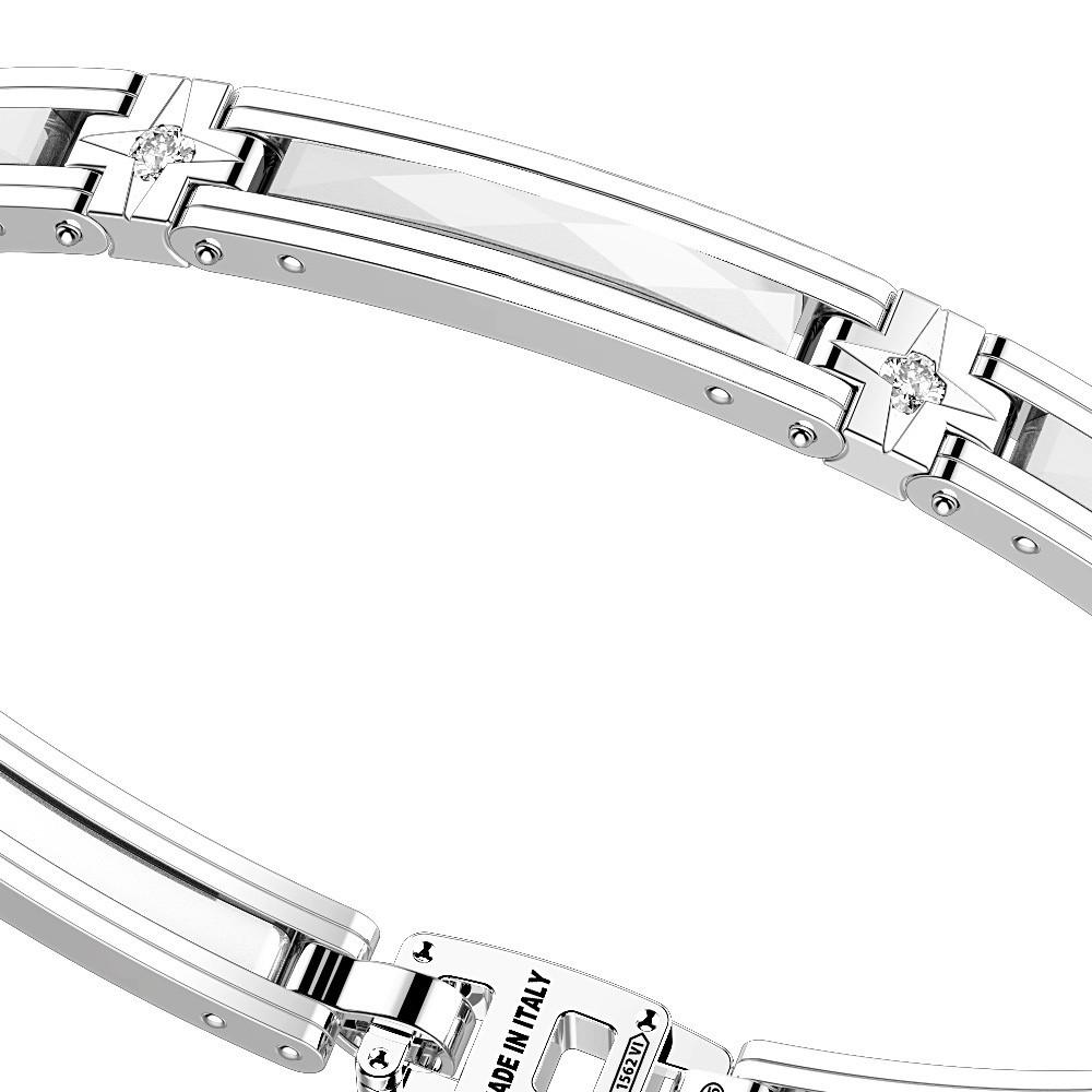 Zancan Bracciale Zancan in argento e ceramica con pietre Consegna Veloce