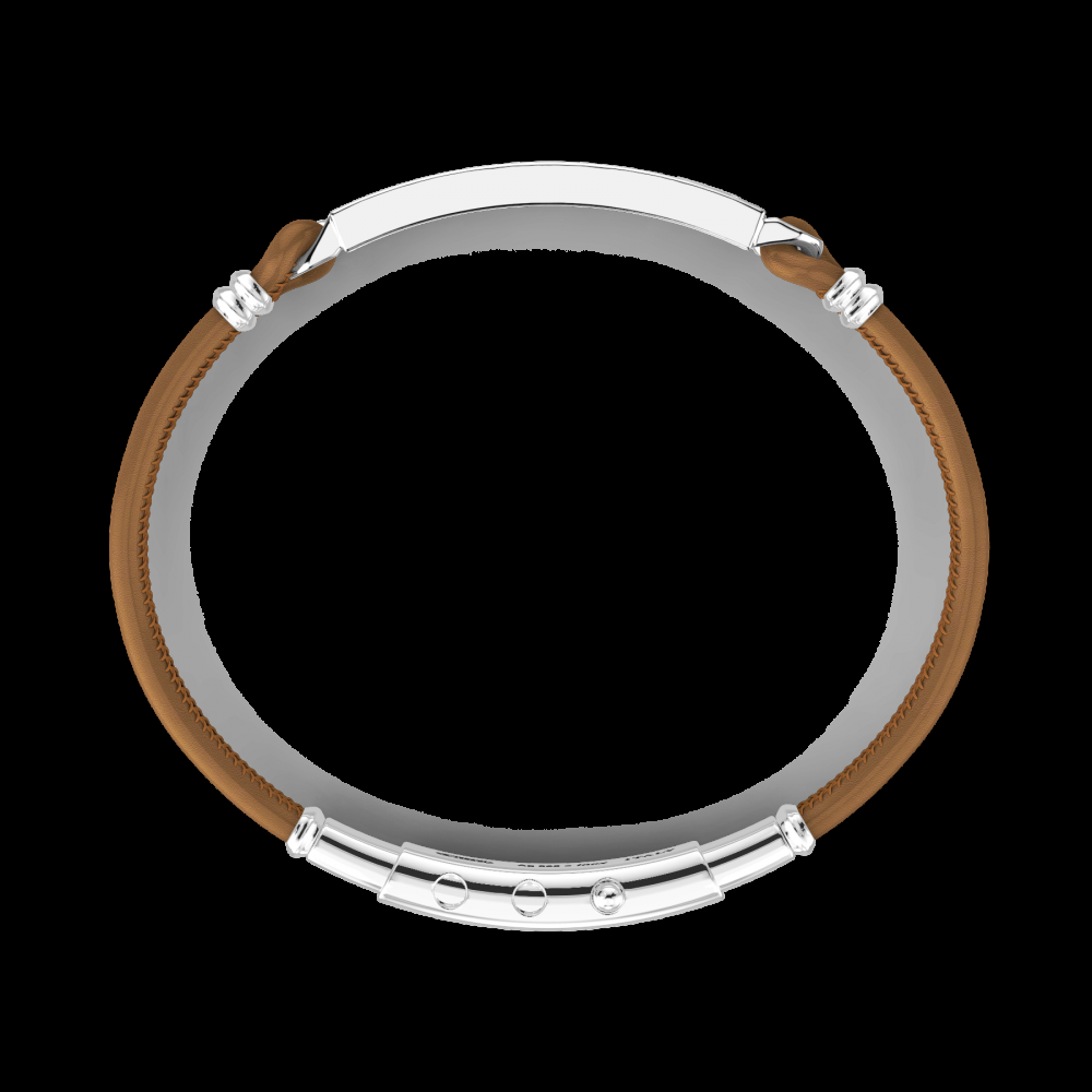 Zancan Bracciale Bugatti in pelle con targa centrale in argento Convenienza