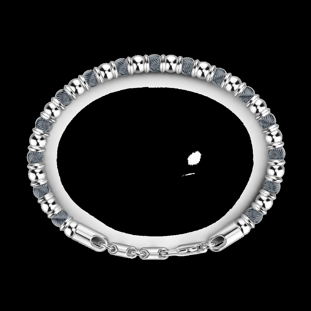 Zancan Bracciale Zancan morbido in argento a sfere In Vendita