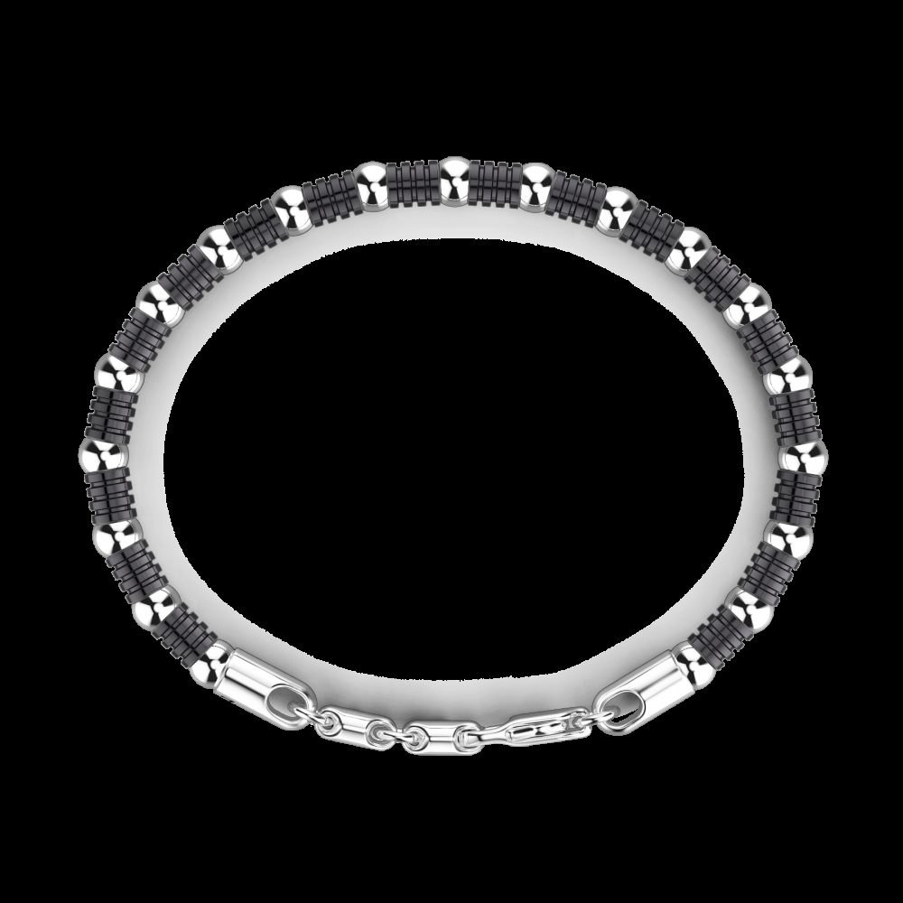 Zancan Bracciale Zancan morbido in argento a sfere ed elementi tubolari Saldi