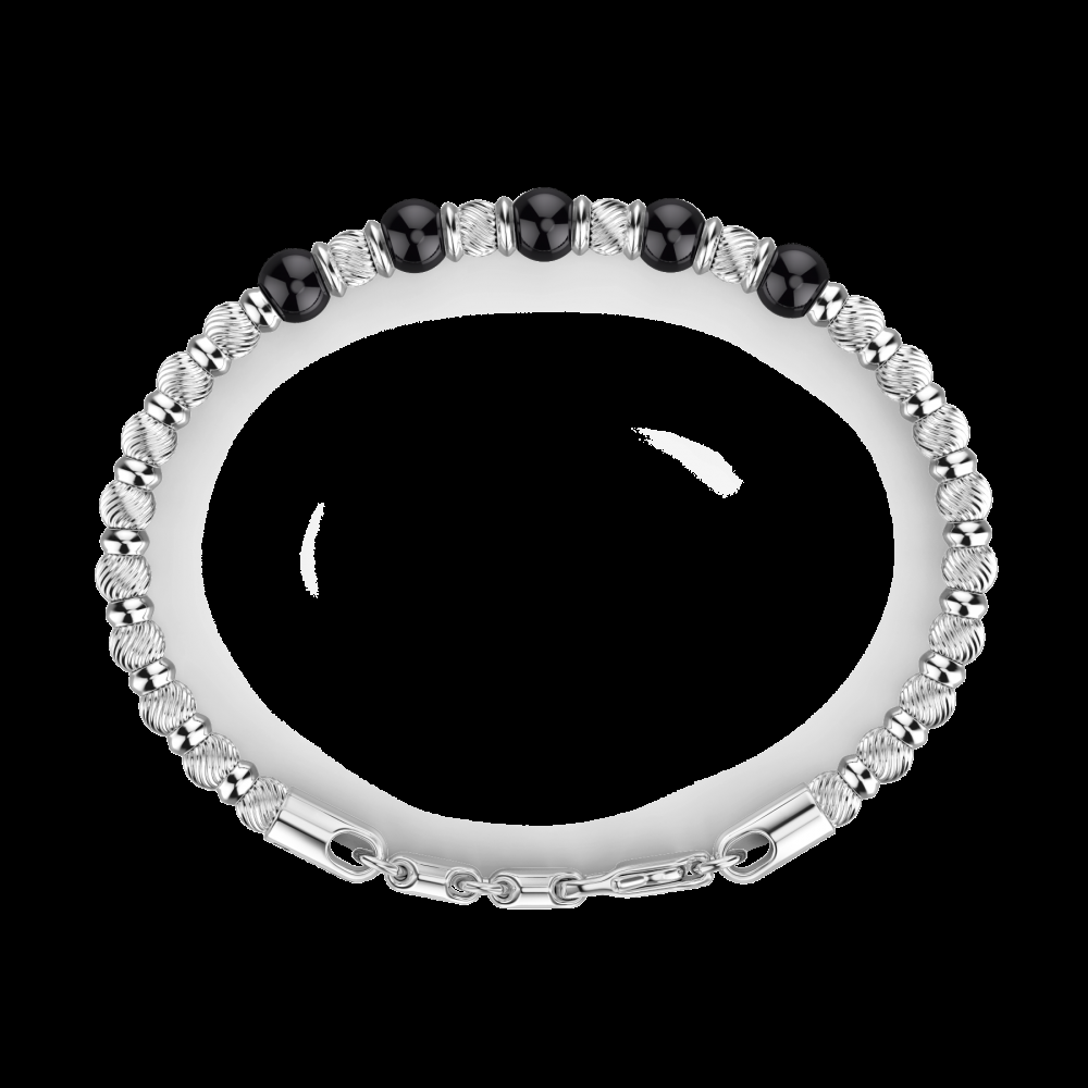 Zancan Bracciale Zancan morbido con sfere in argento e in pietre dure naturali Hotsell