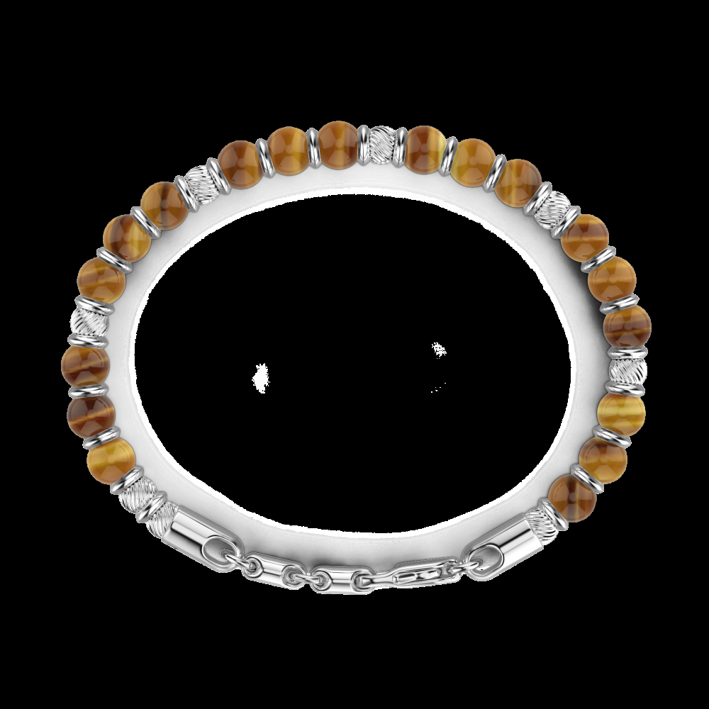 Zancan Bracciale Zancan morbido con sfere in argento e in pietre dure naturali Vendita Economica
