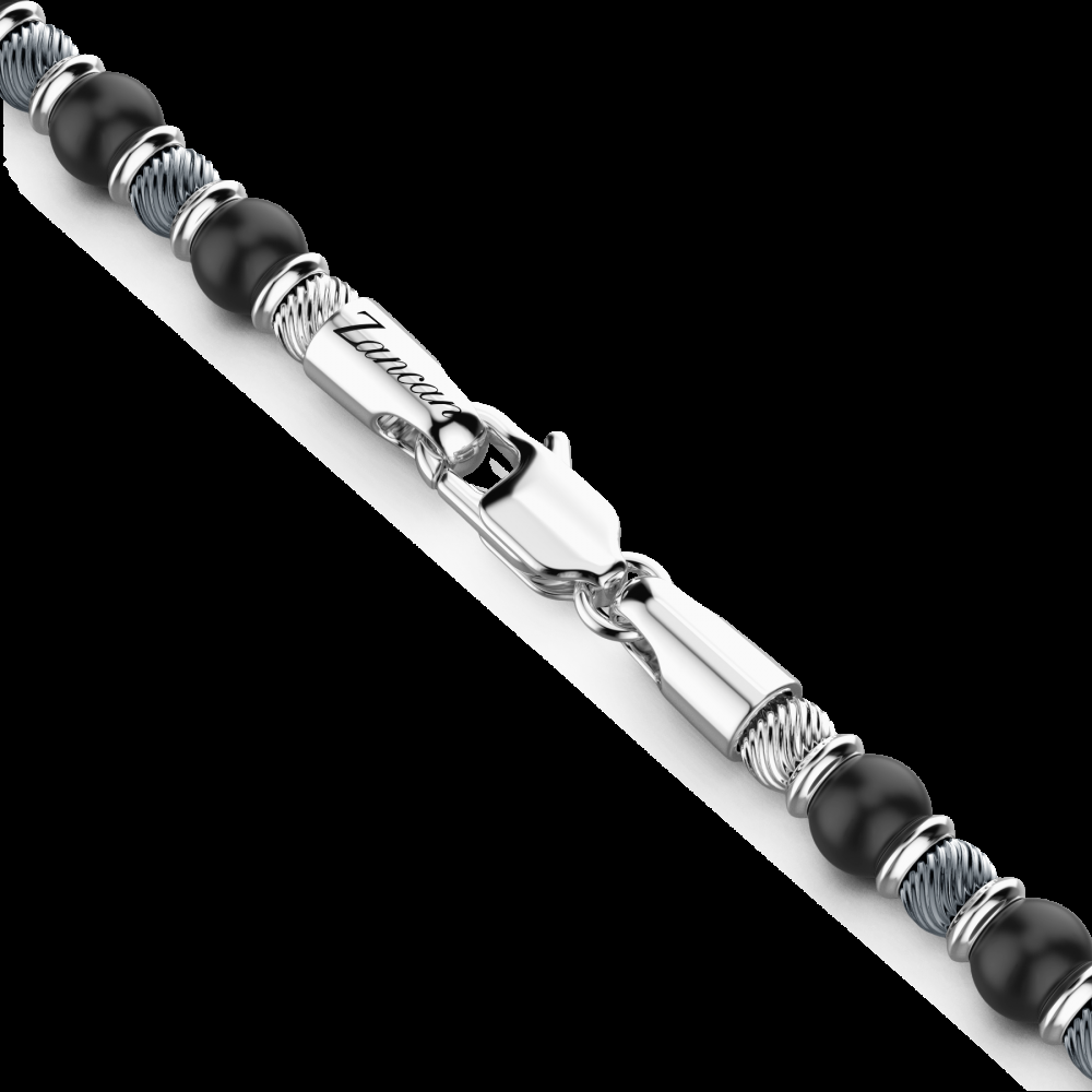 Zancan Collana Zancan morbida con sfere in argento e in pietra onice Saldi Di Fabbrica