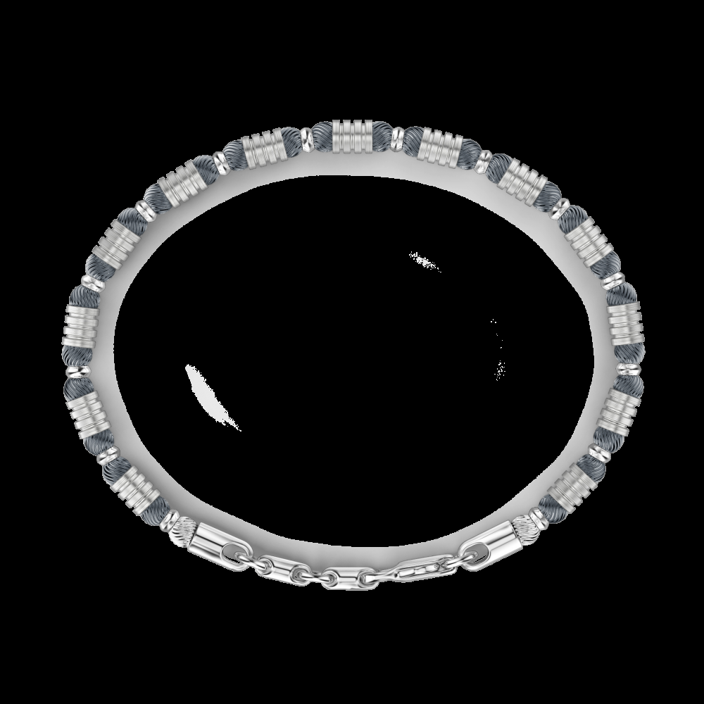 Zancan Bracciale Zancan morbido in argento a sfere ed elementi tubolari Moda