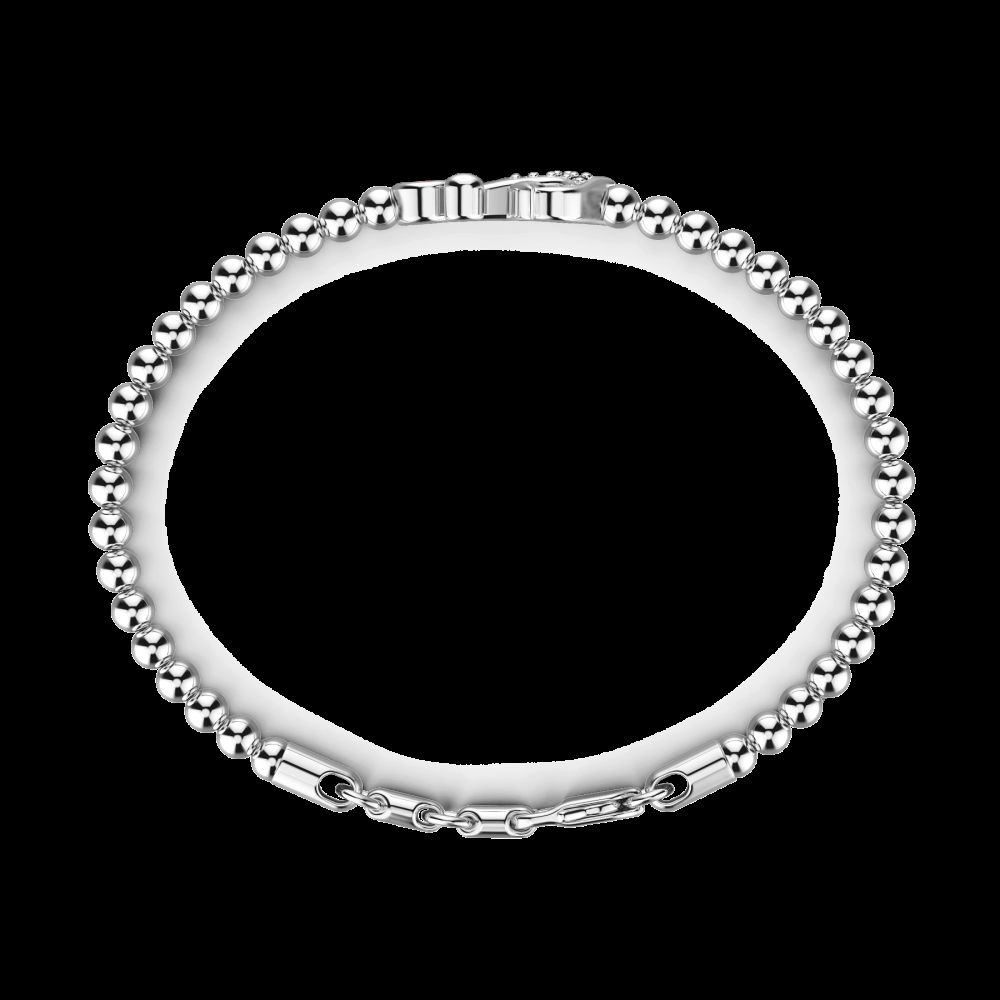 Zancan Bracciale Zancan morbido con sfere in argento ancora e pietre 2025