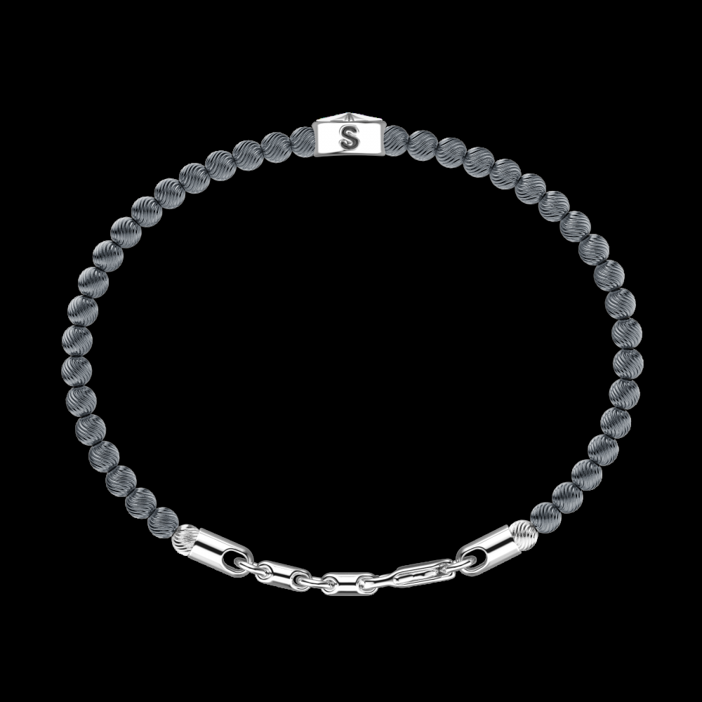 Zancan Bracciale Zancan morbido con sfere in argento e rosa dei venti Nuovo