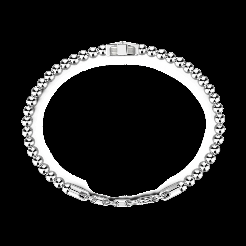 Zancan Bracciale Zancan morbido con sfere in argento e croce greca Qualità