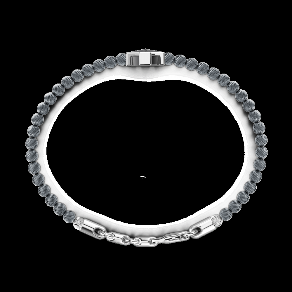 Zancan Bracciale Zancan morbido con sfere in argento e croce greca Vendita