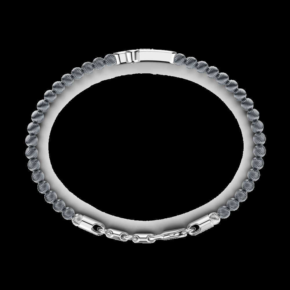 Zancan Bracciale Zancan morbido con sfere in argento e croce con pietre Saldi