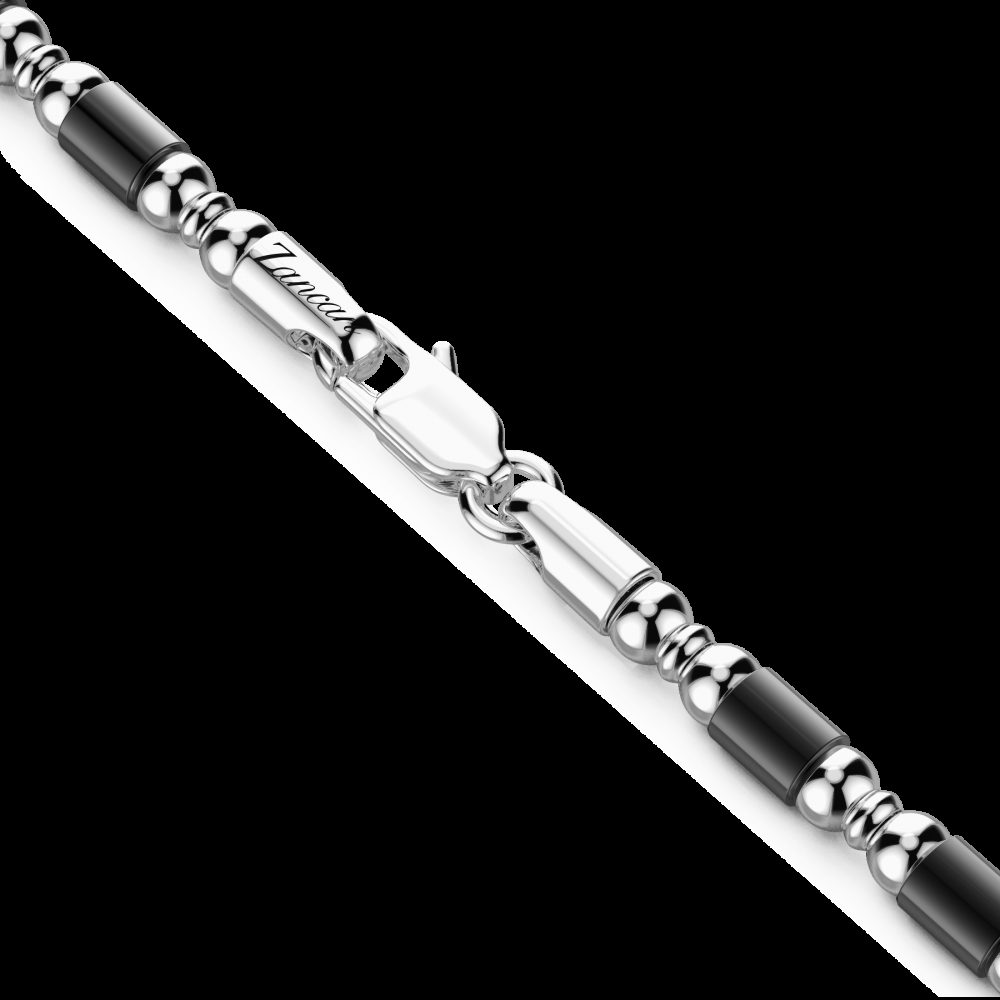Zancan Collana Zancan morbida in argento a sfere ed elementi tubolari Soddisfazione Garantita