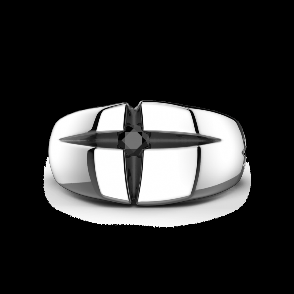 Zancan Anello Zancan in argento con pietra nera Qualità Garantita