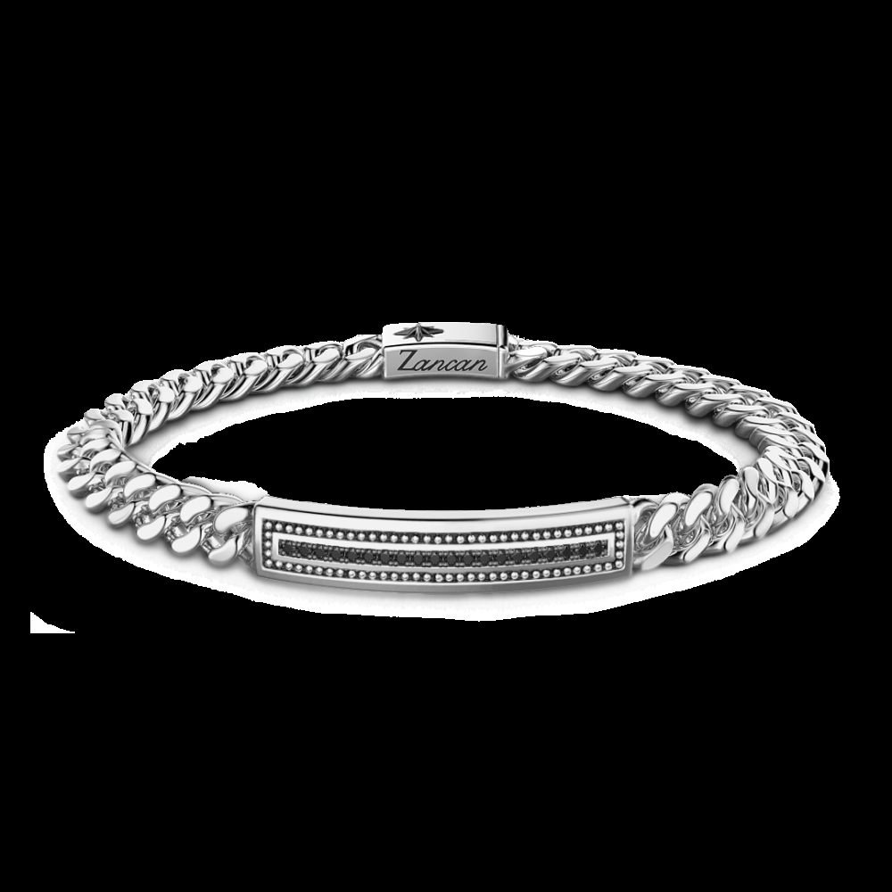 Zancan Bracciale grumetta Zancan in argento con pietre nere