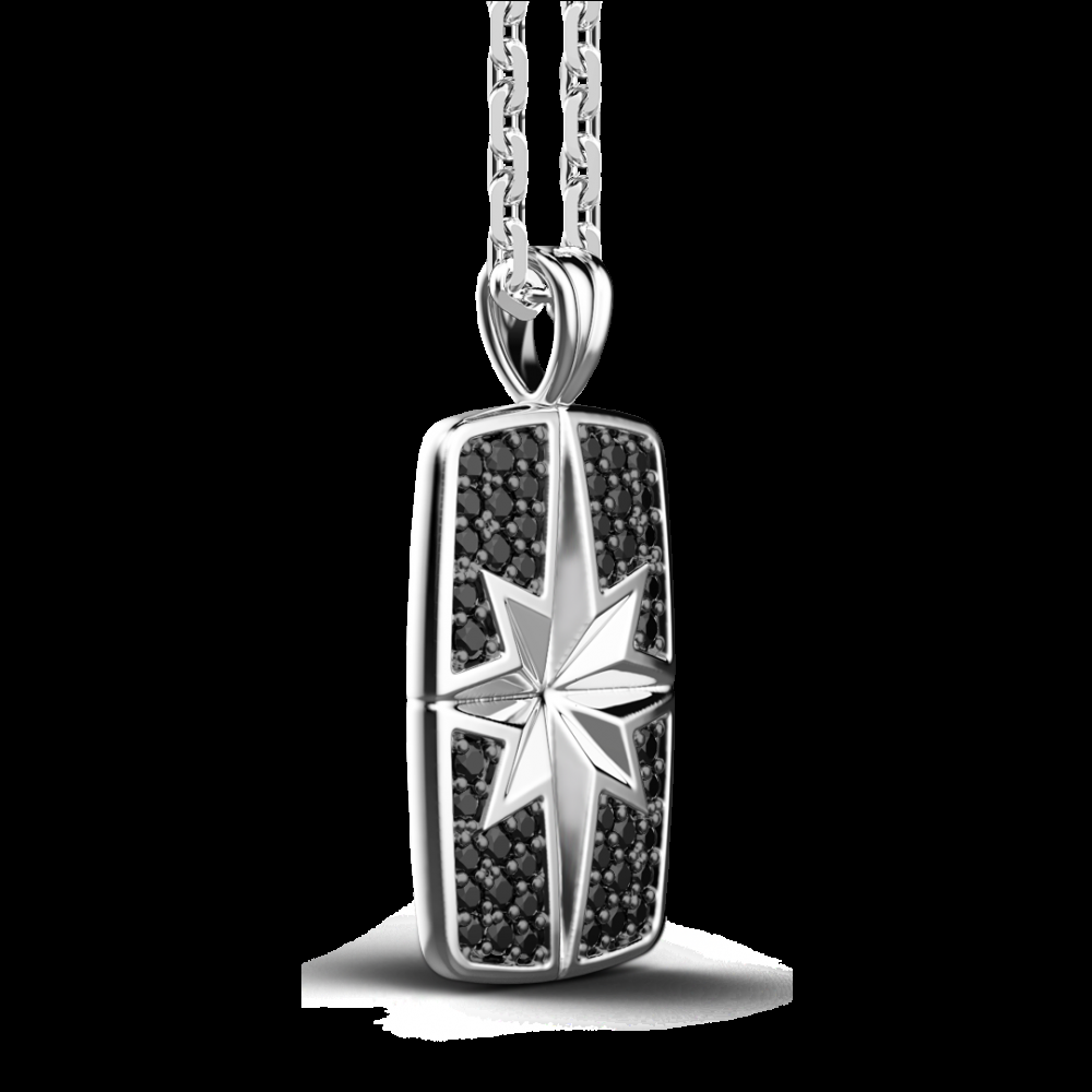 Zancan Collana Zancan in argento a targa con pietre nere Fino Al -60%