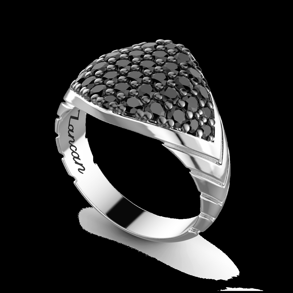 Zancan Anello Zancan in argento con pietre nere Offerta
