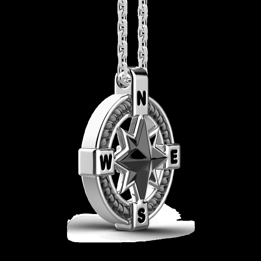 Zancan Collana Zancan in argento con pendente a rosa dei venti in ceramica Economico