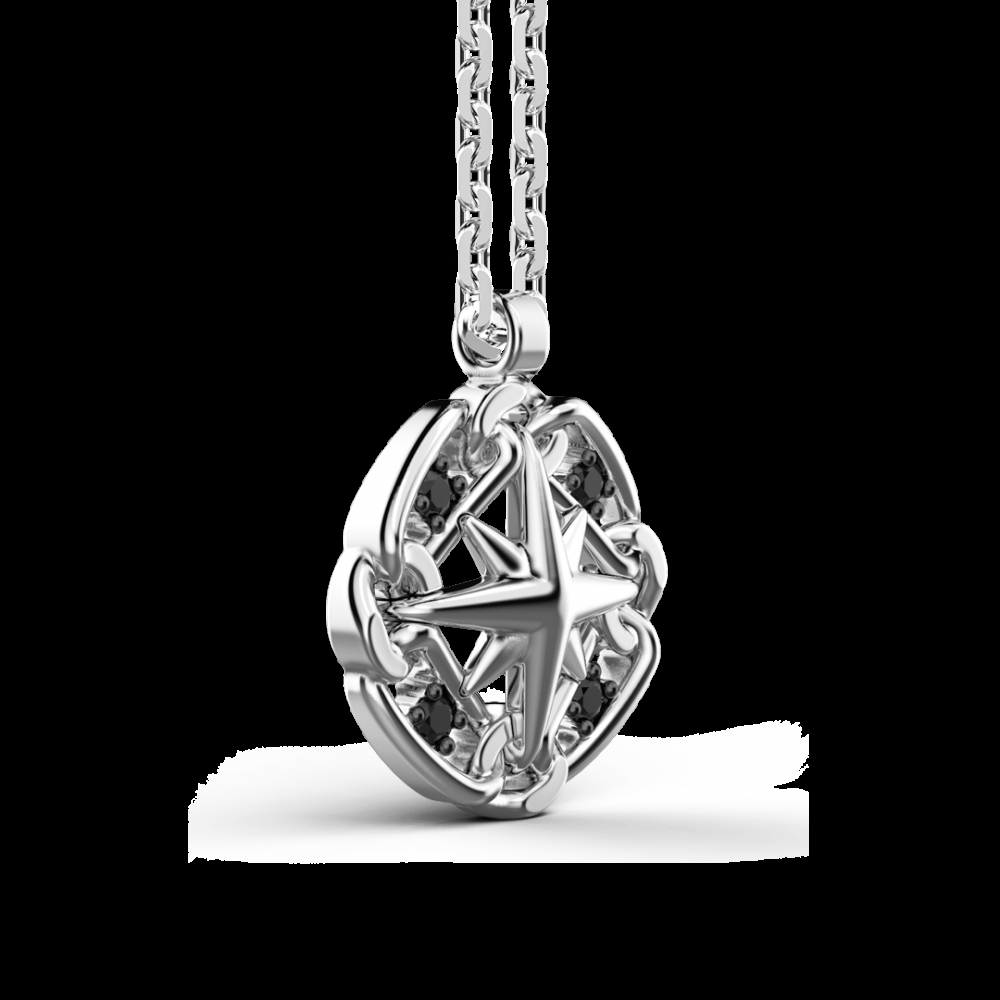 Zancan Collana Zancan in argento con pendente a rosa dei venti In Vendita