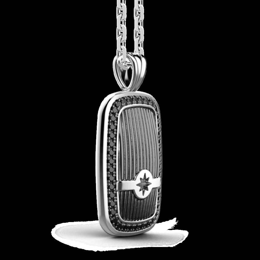 Zancan Collana Zancan in argento a targa con pietre nere Hotsell