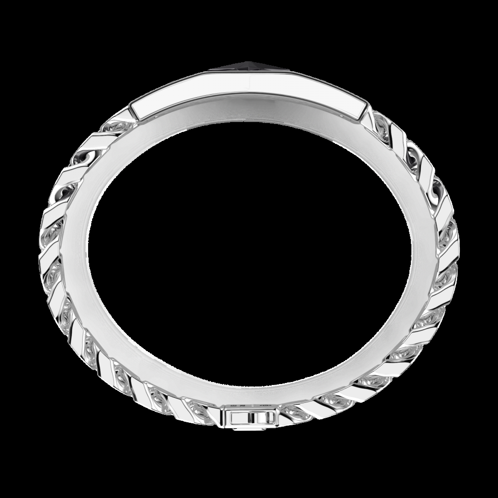 Zancan Bracciale Zancan in argento con maglia grumette e targa con rosa dei venti in ceramica Vendita Economica