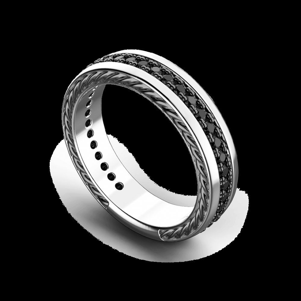 Zancan Anello a fede Zancan in argento con pietre nere I Più Venduti
