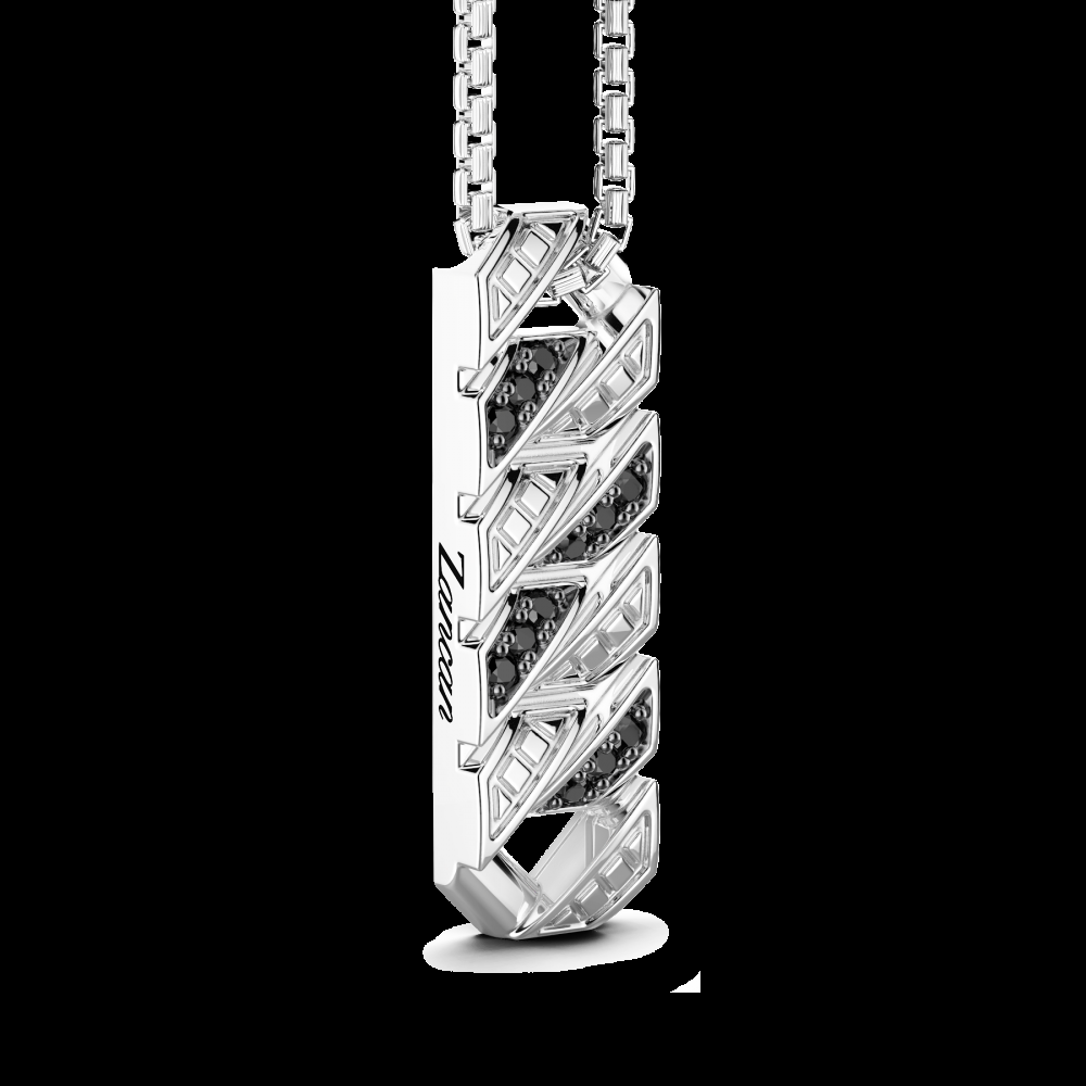 Zancan Collana Zancan in argento con pendente a targa e pietre Negozio