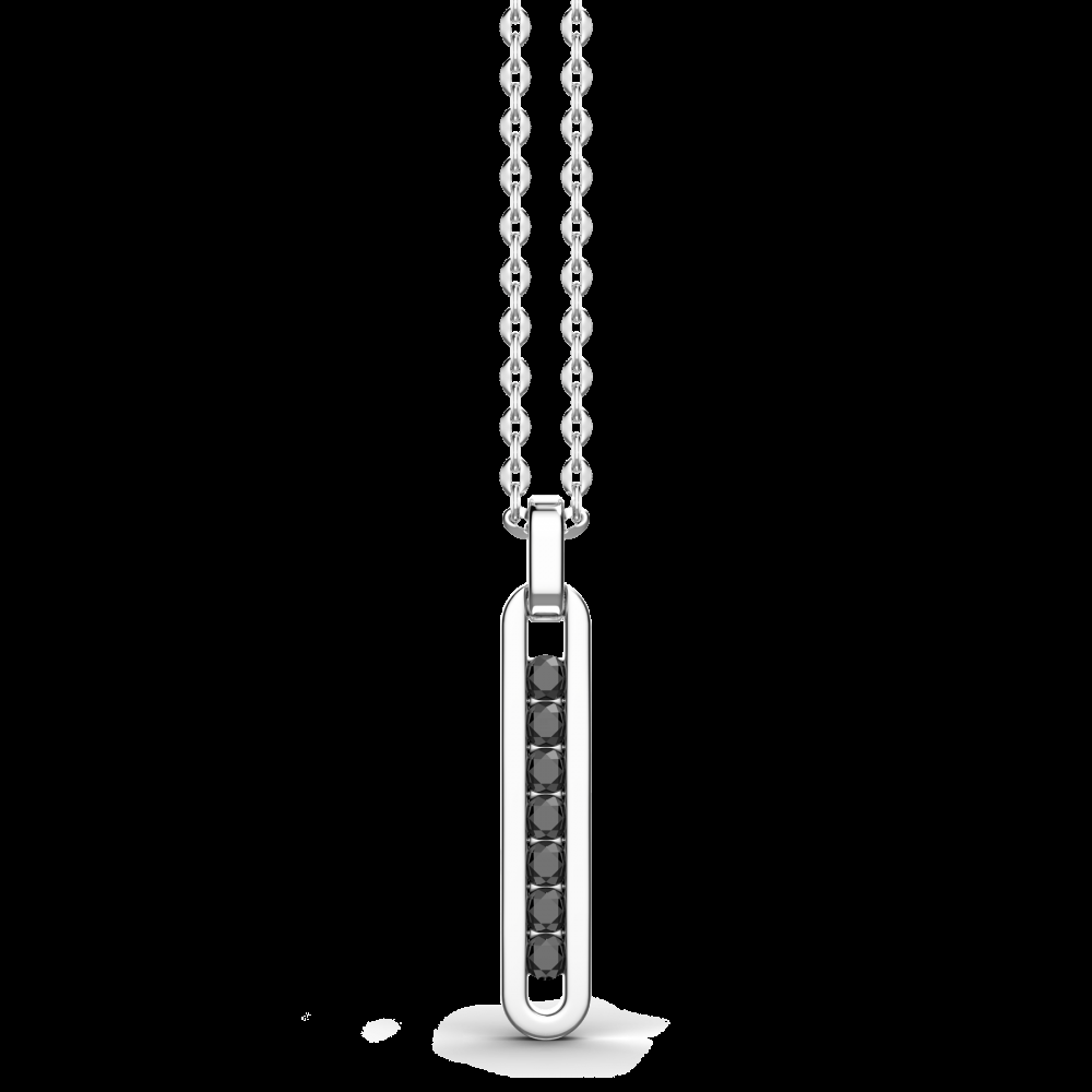 Zancan Collana Zancan in argento con pendente a targa e pietre nere 2025