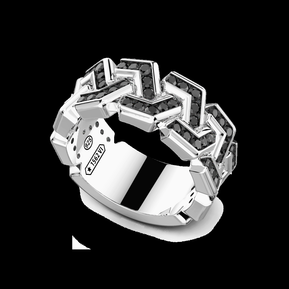 Zancan Anello a fascia Zancan in argento con pietre Italy
