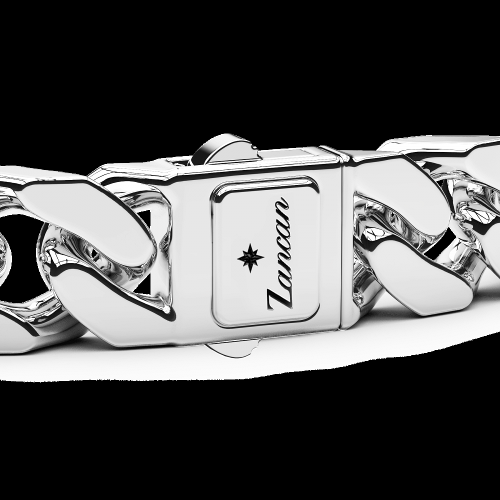 Zancan Bracciale Zancan a schiava rigida e grumette morbida in argento con pietre Promozione