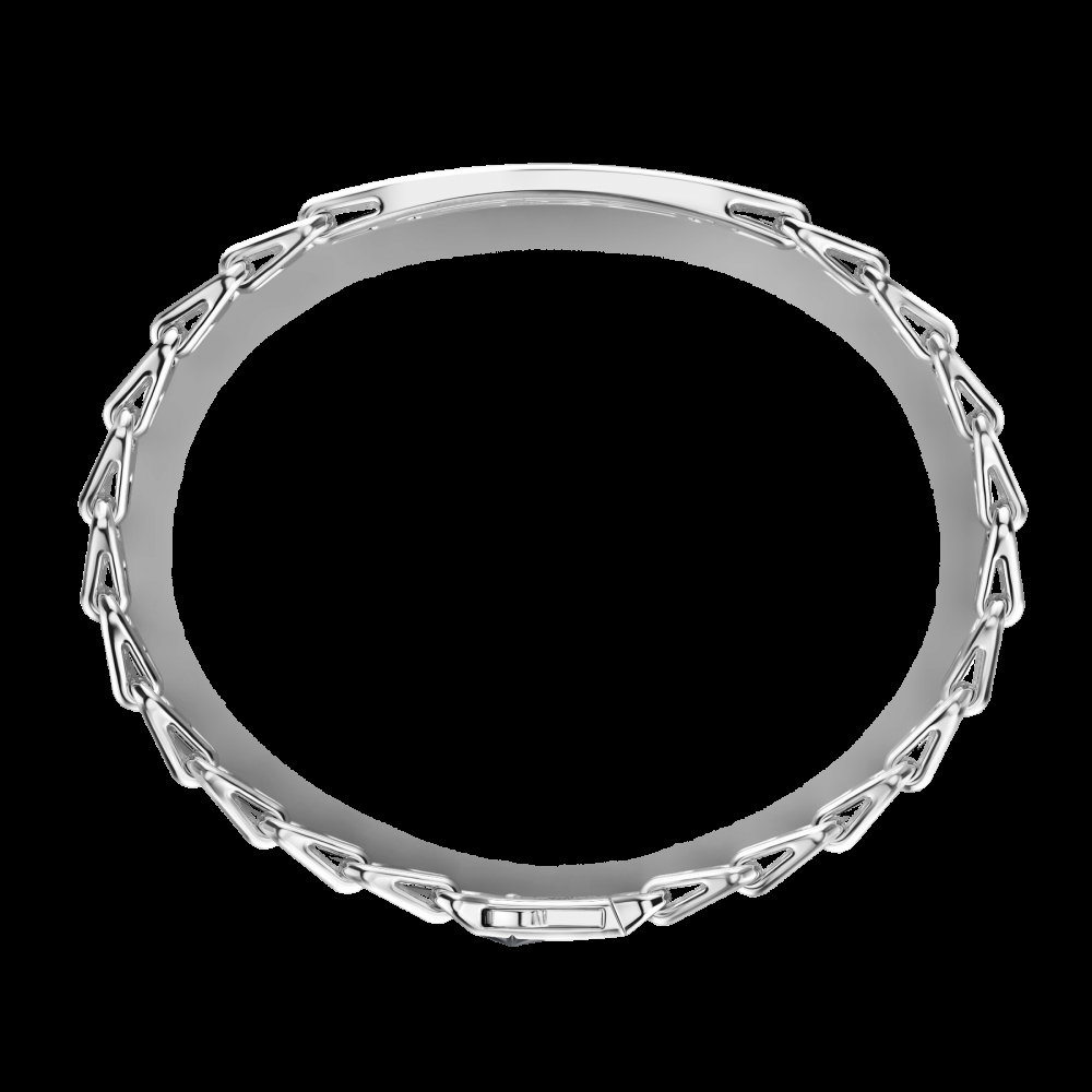 Zancan Bracciale Zancan in argento con targa e pietre nere Consegna Veloce