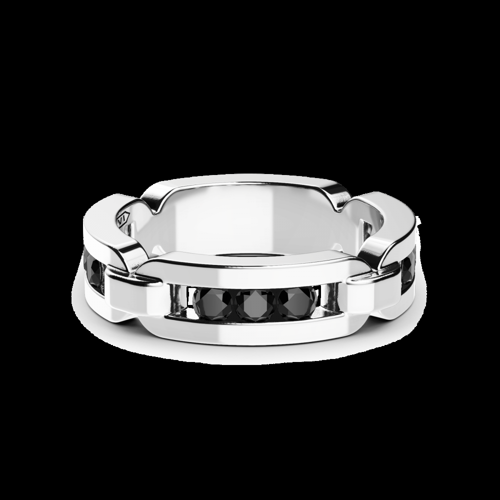 Zancan Anello Zancan in argento a fede con pietre nere Prezzo Ridotto