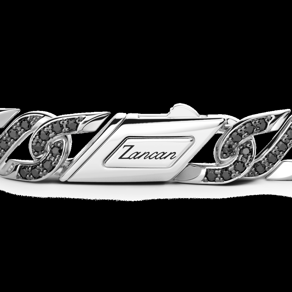 Zancan Bracciale solo maglia Zancan in argento con pietre nere Convenienza