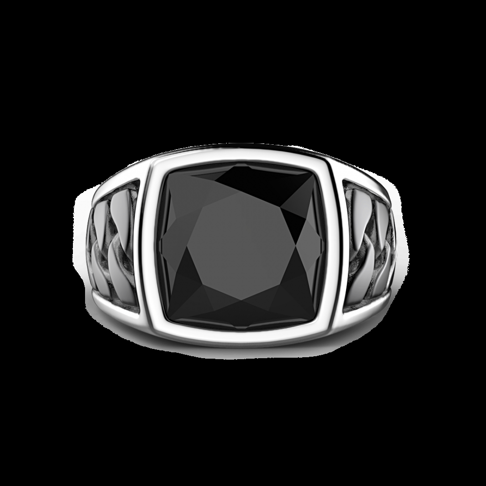Zancan Anello Zancan in argento con pietra nera Presa