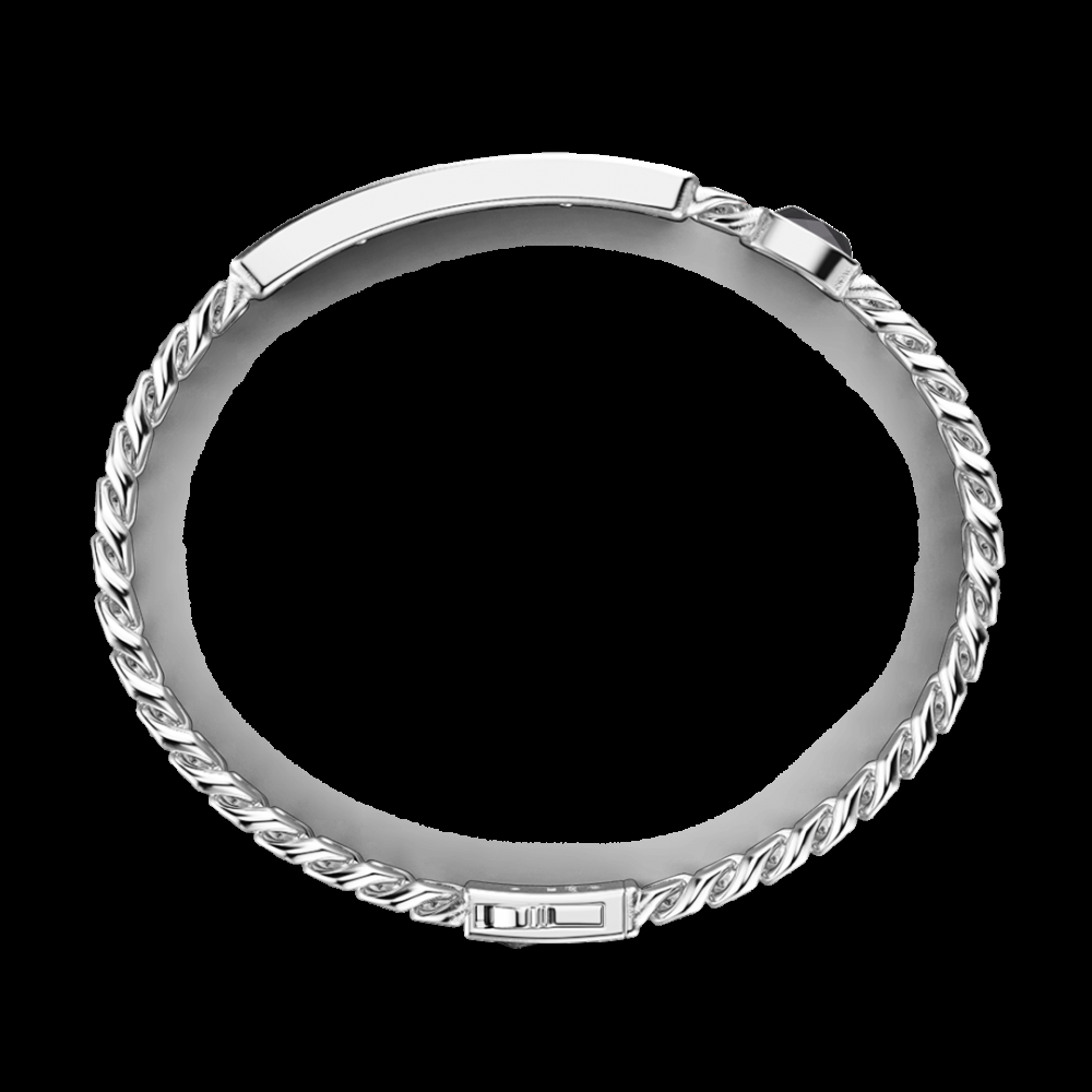 Zancan Bracciale a grumetta Zancan con targa e pietra nera Online