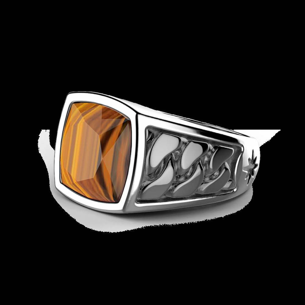 Zancan Anello Zancan in argento con pietra occhio di tigre In Vendita