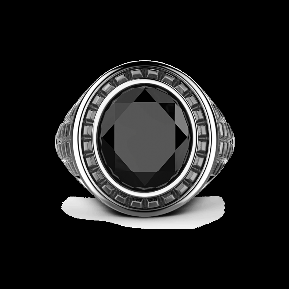 Zancan Anello Zancan in argento con pietra nera Hotsell