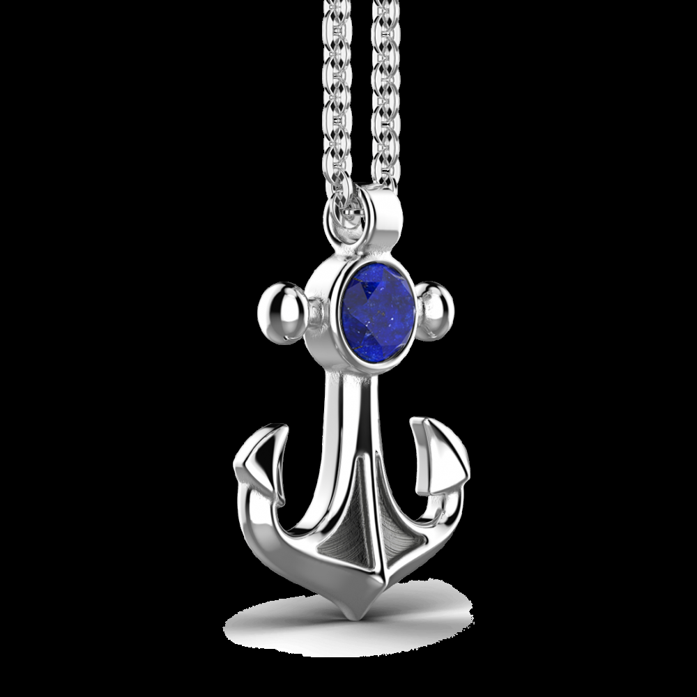 Zancan Collana con pendente ad ancora con Lapis naturale Negozio