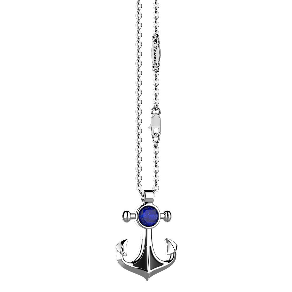 Zancan Collana con pendente ad ancora con Lapis naturale Negozio