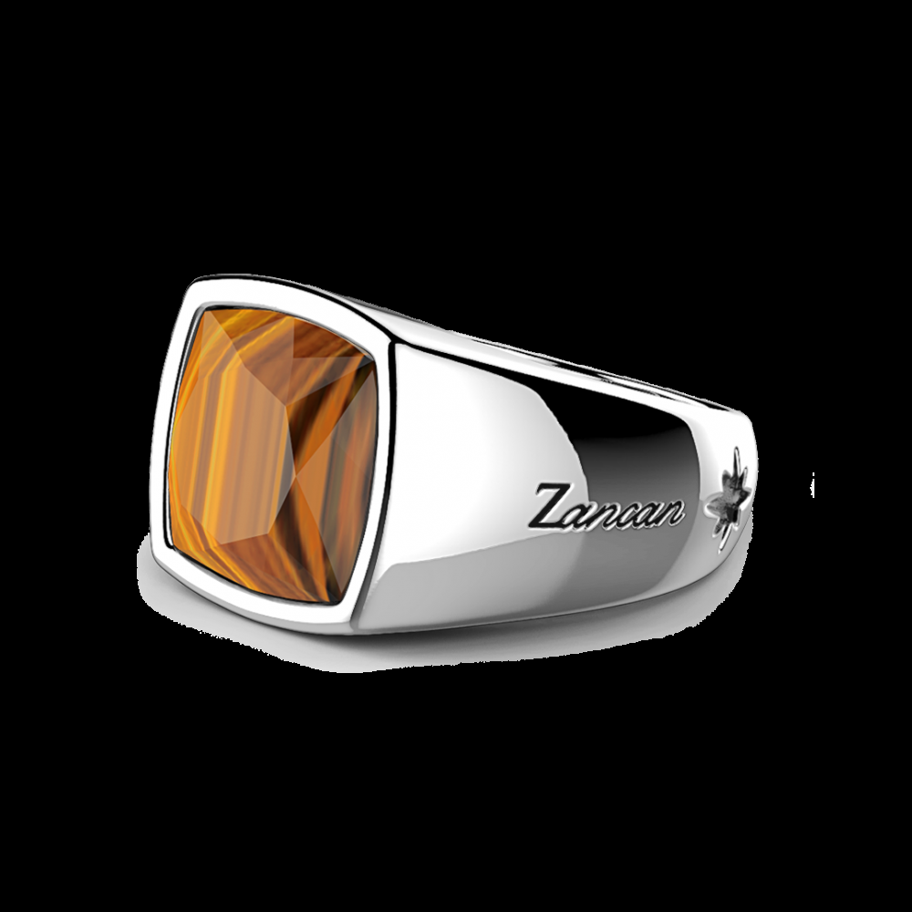 Zancan Anello Zancan in argento con pietra occhio di tigre In Saldo
