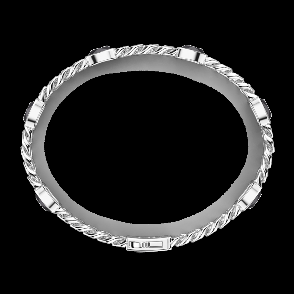 Zancan Bracciale a grumette Zancan in argento con pietre nere 2025