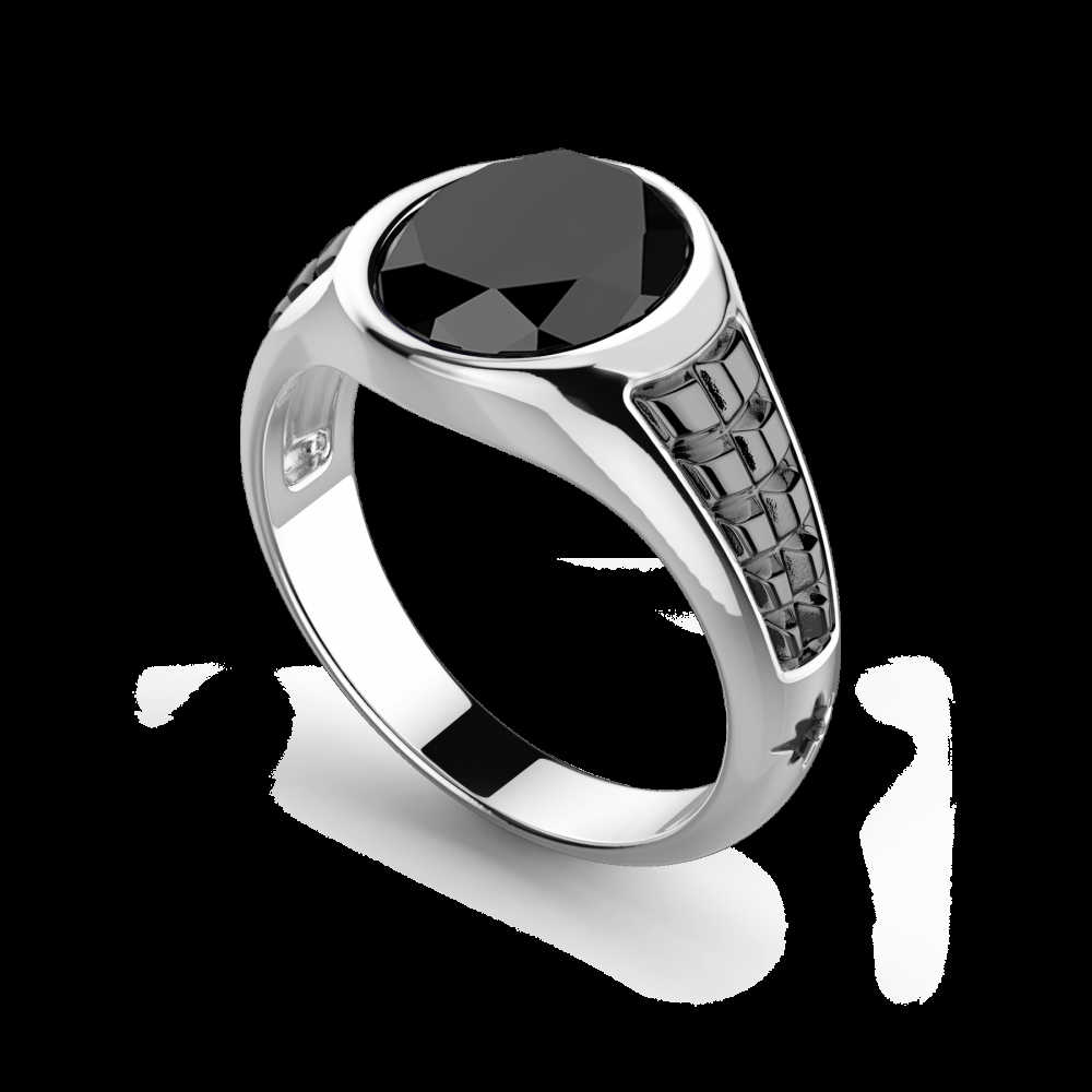 Zancan Anello chevalier Zancan in argento con pietra onice ovale Qualità