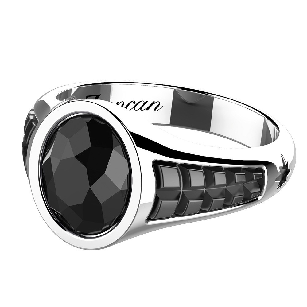 Zancan Anello chevalier Zancan in argento con pietra onice ovale Qualità