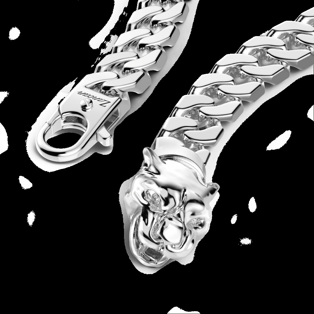 Zancan Bracciale a grumetta Zancan in argento con chiusura a testa di pantera Spedizione Gratuita