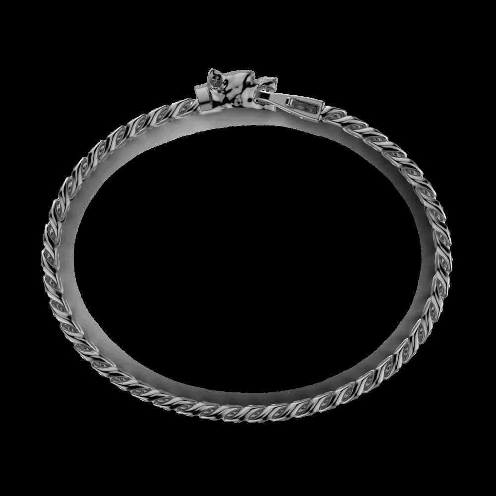 Zancan Bracciale a grumetta Zancan in argento con chiusura a testa di pitbull Qualità Garantita