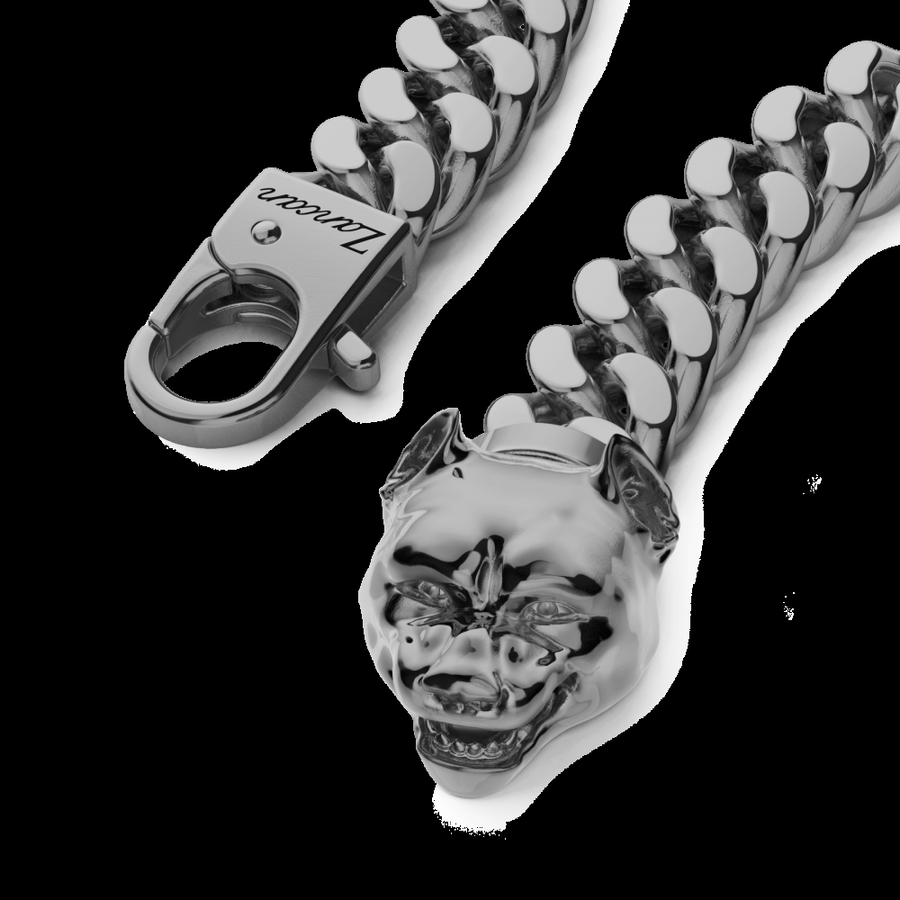 Zancan Bracciale a grumetta Zancan in argento con chiusura a testa di pitbull Qualità Garantita