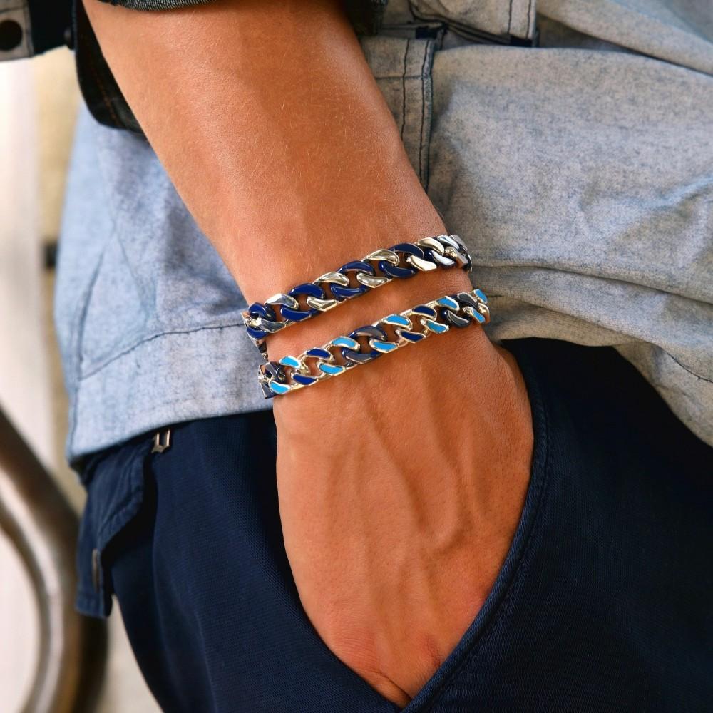 Zancan Bracciale a grumette Zanca in argento e ceramica con maglie smaltate Promozione Limitata