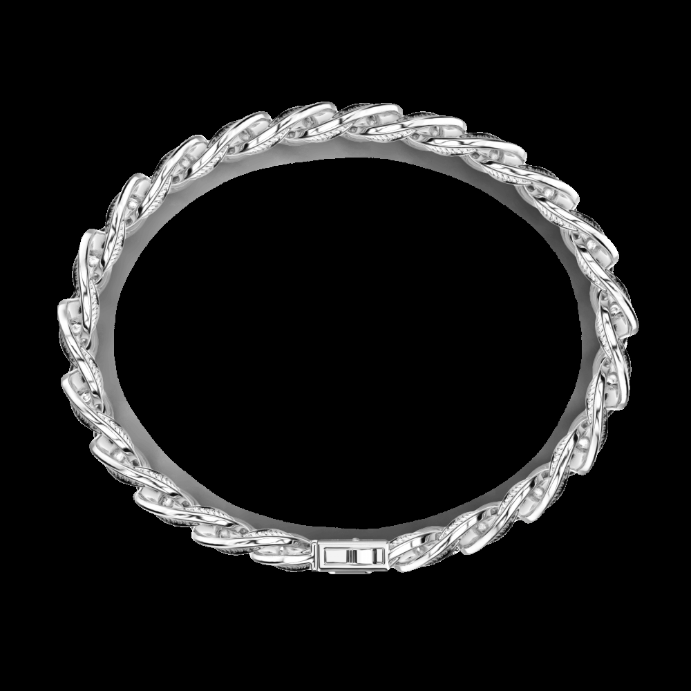 Zancan Bracciale a grumetta Zancan in argento con finitura striata in nero In Vendita