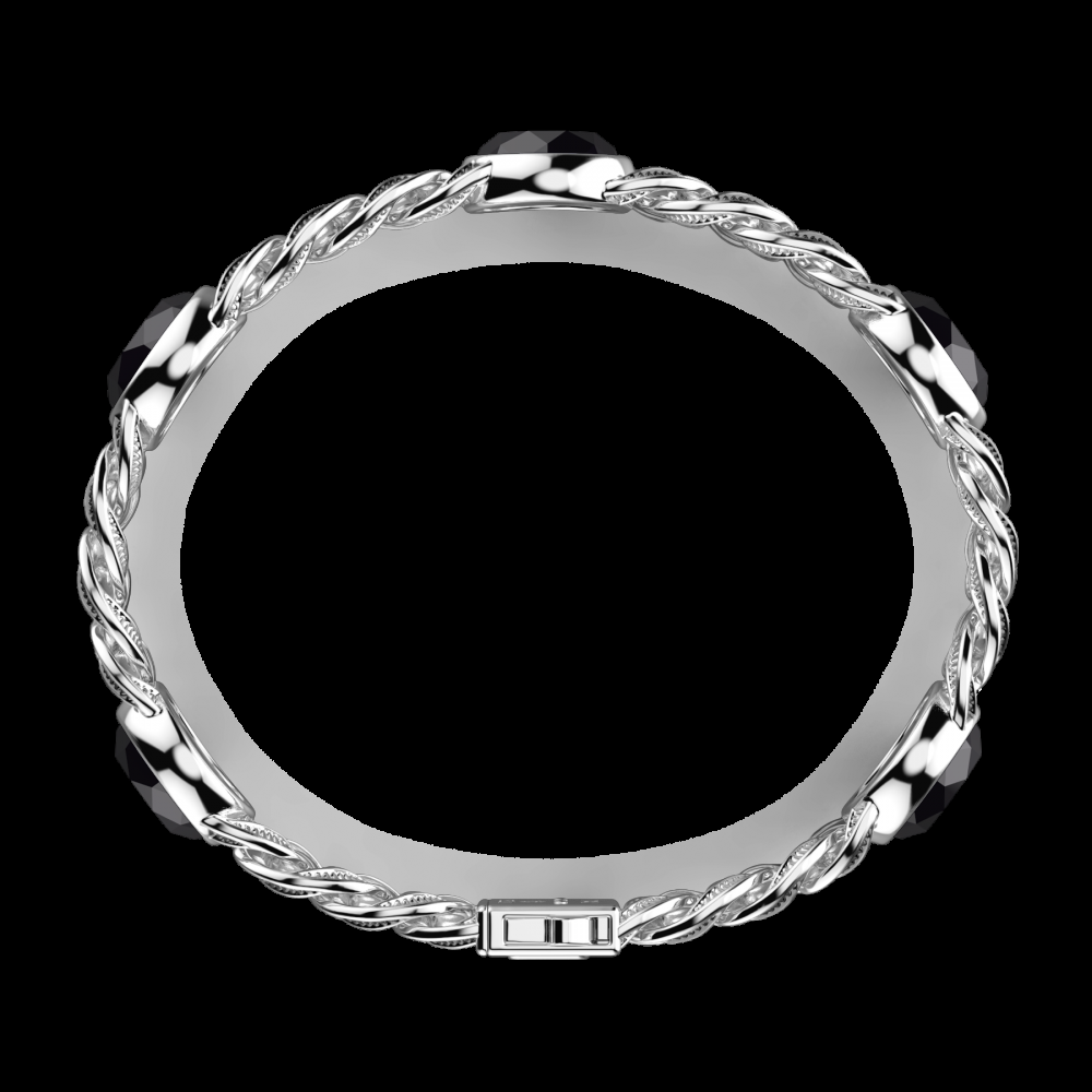 Zancan Bracciale a grumetta Zancan in argento con finitura striata in nero e pietre onice Saldi