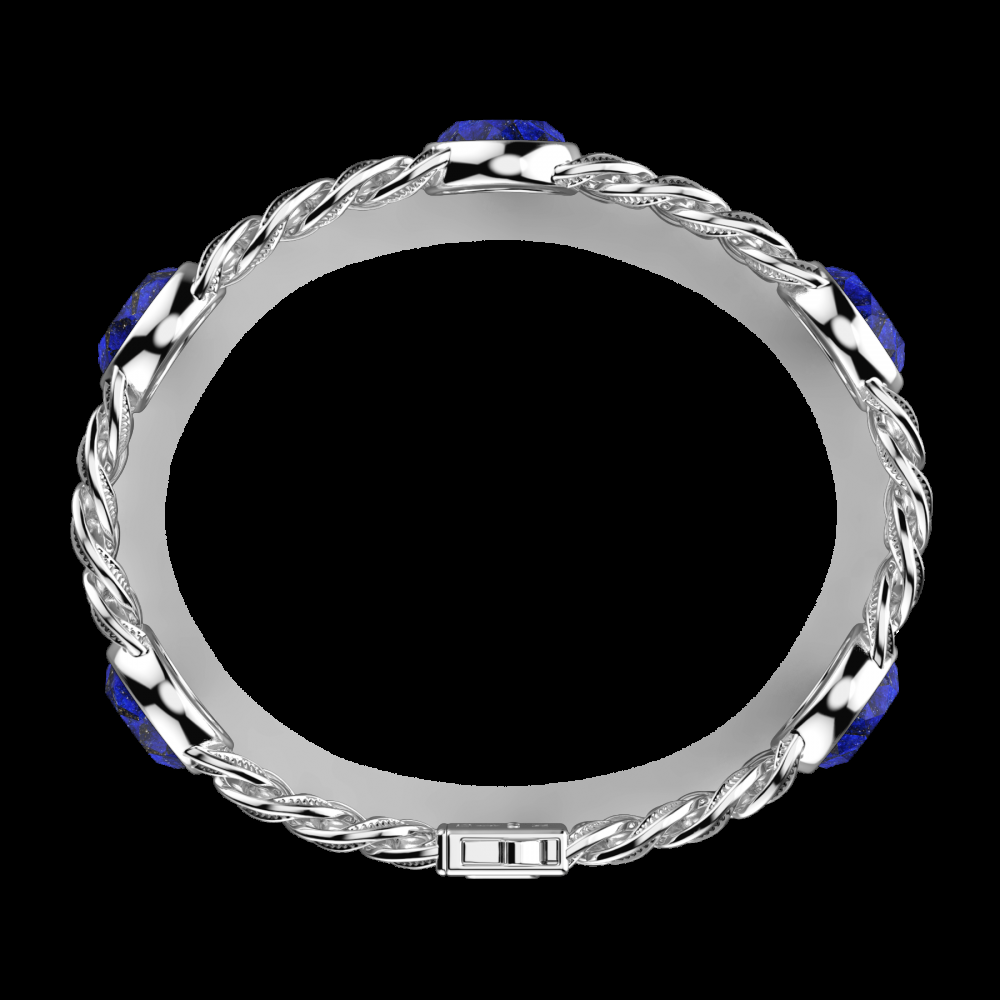 Zancan Bracciale a grumetta Zancan in argento con finitura striata in nero e pietre blu Offerte