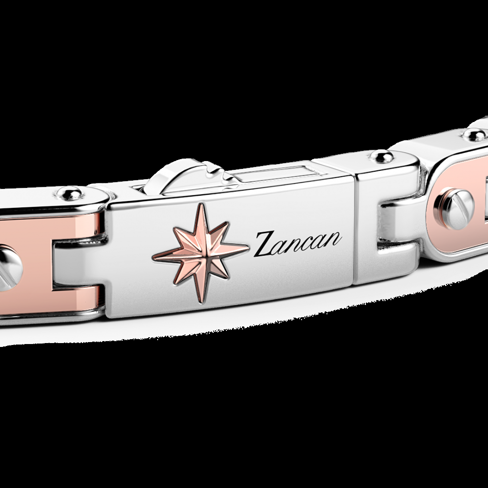Zancan Bracciale da uomo Zancan in argento e oro rosa Italy