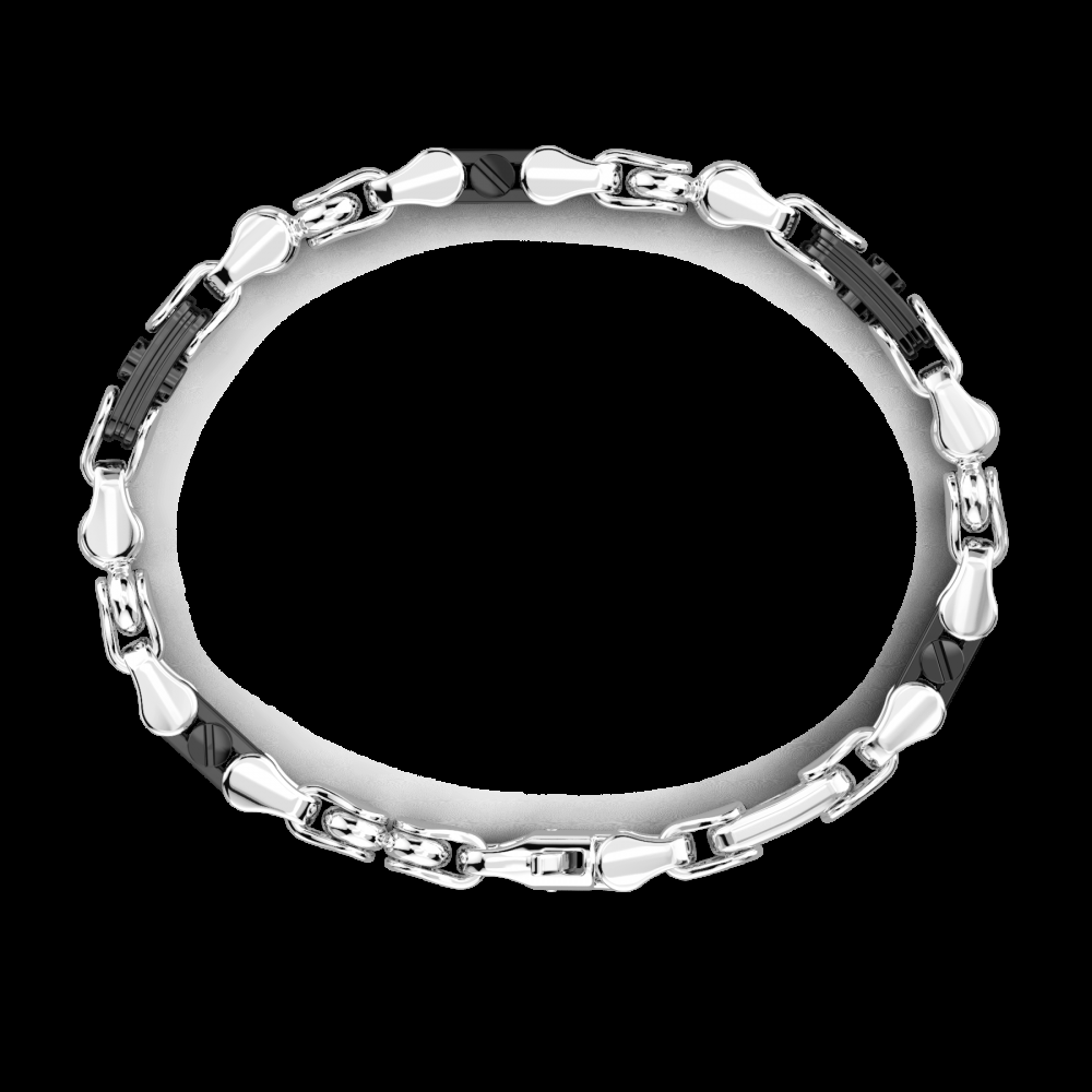 Zancan Bracciale Zancan solo maglia in argento e ceramica Italia