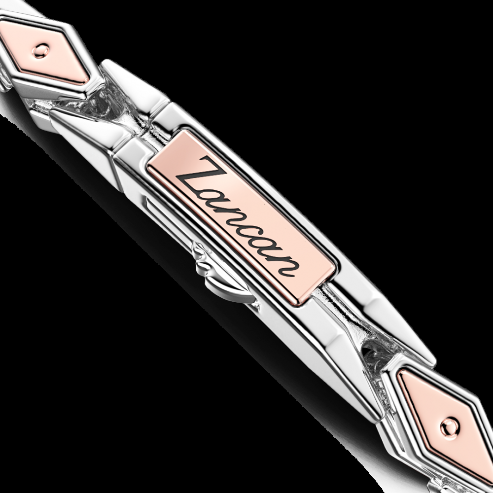 Zancan Bracciale da uomo Zancan in argento e oro rosa Spedizione Gratuita